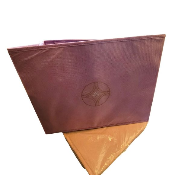 JM Purple and Pink Soft Sided Handled Reusable Bags Collapsible Dh351 - Picture 5 of 8